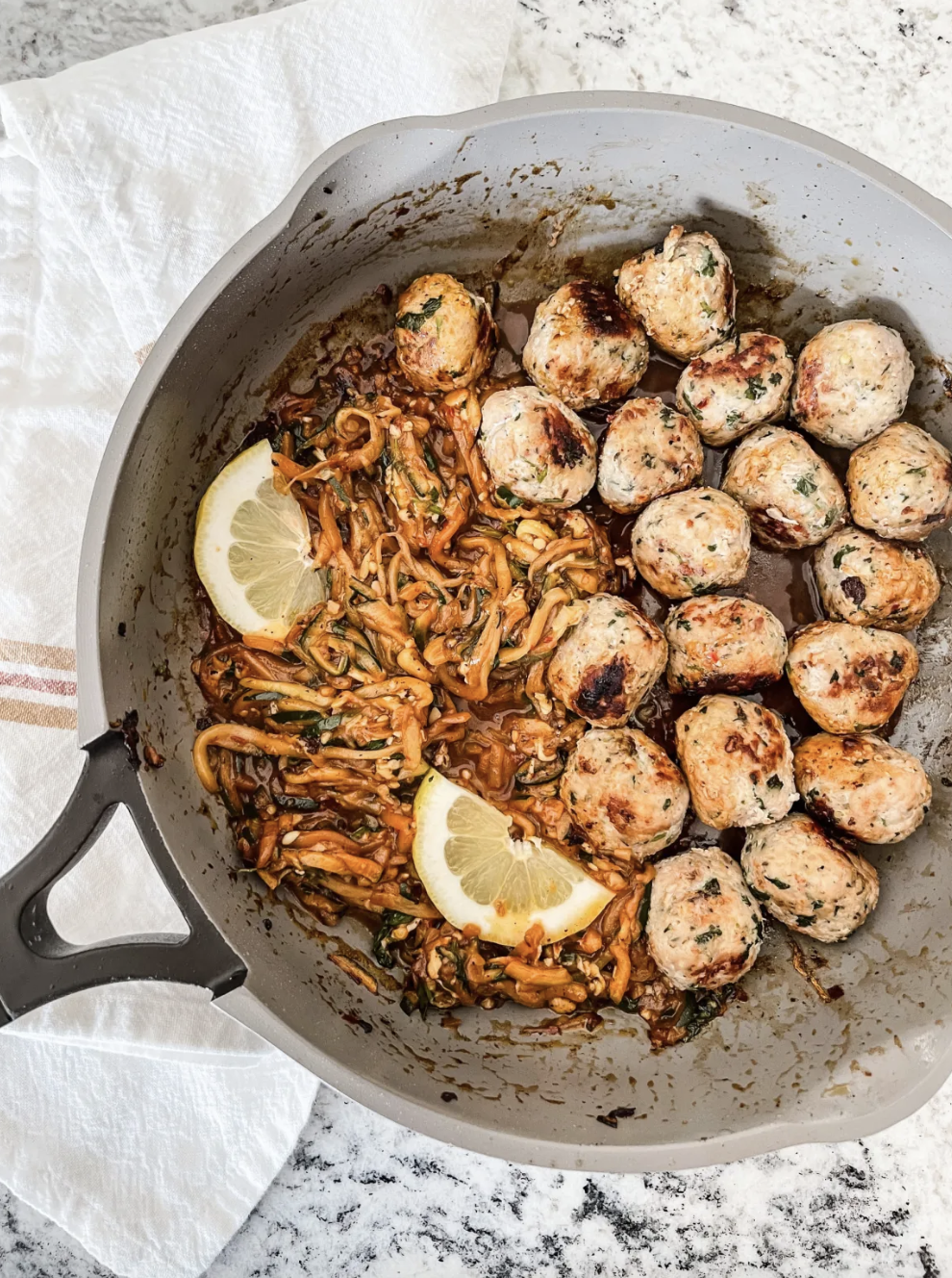 Zucchini Noodles with Turkey Meatballs — 2hungrydaughters